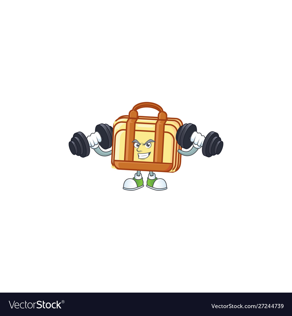 Fitness work suitcase cartoon for materials