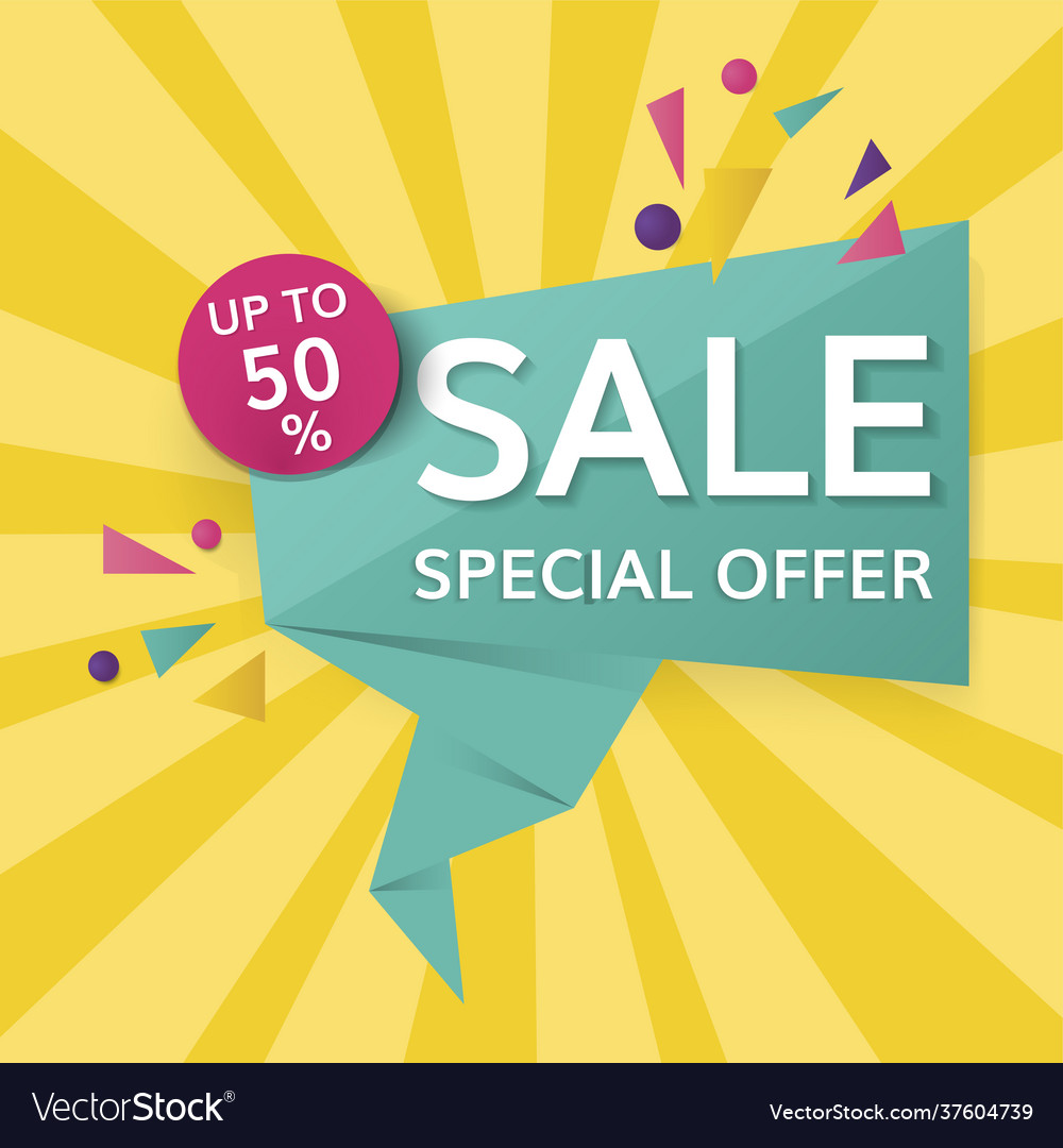 Half price sale sign Royalty Free Vector Image