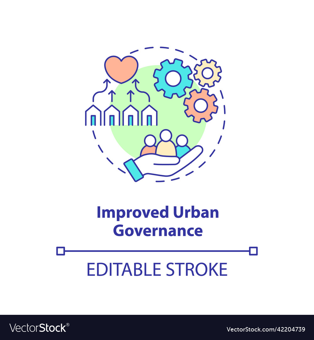 Improved urban governance concept icon Royalty Free Vector