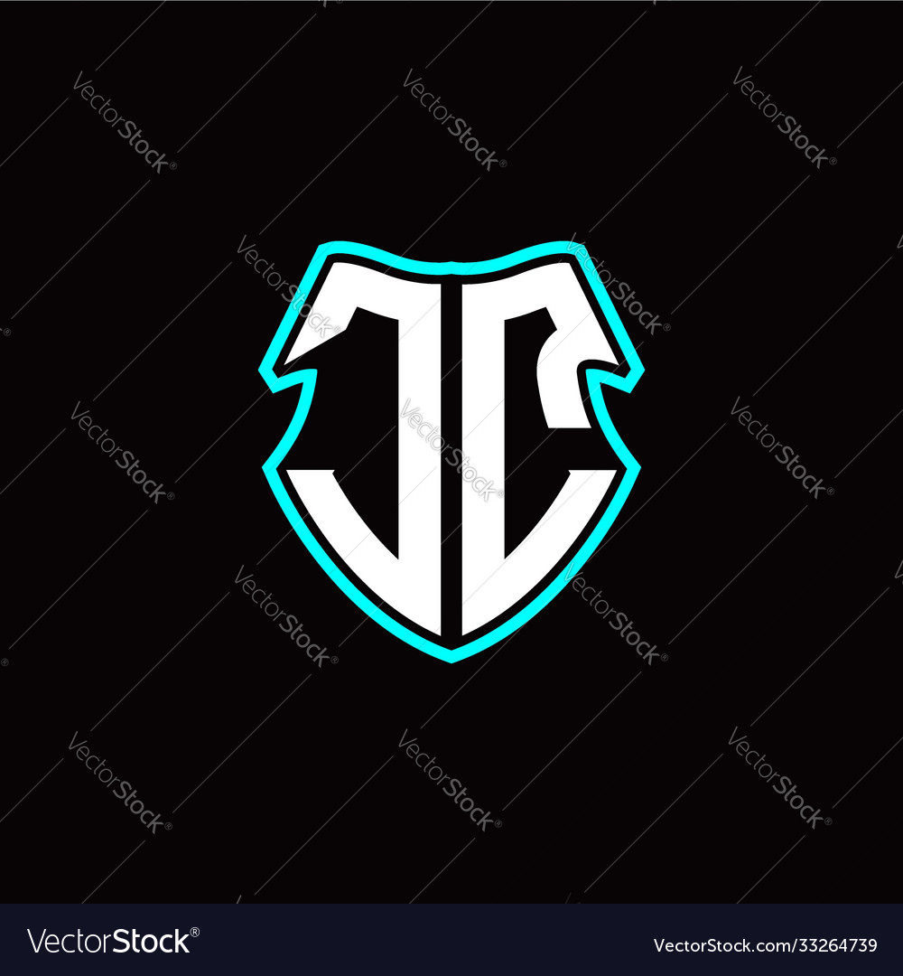 J c initial logo design with a shield shape vector image J c initial logo design with a shield shape