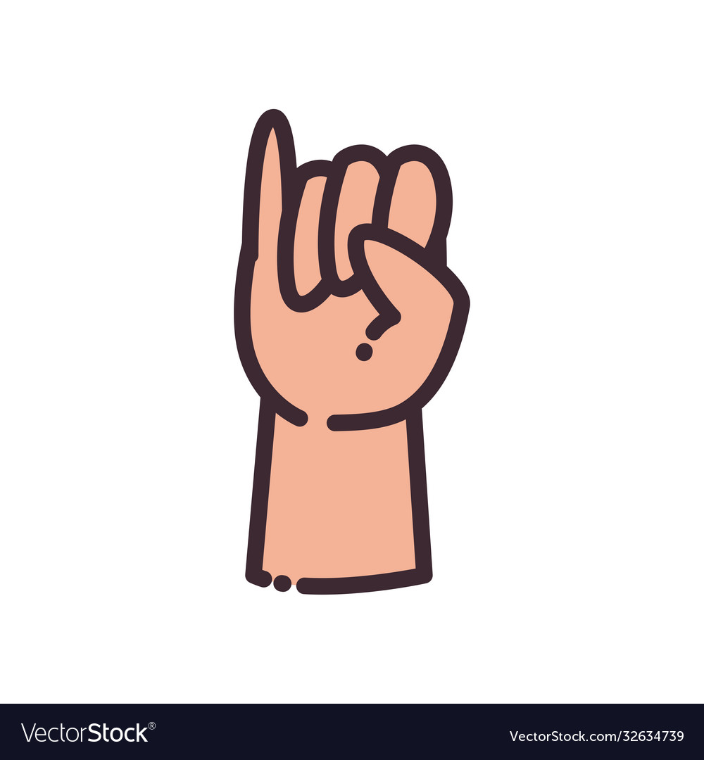 Promise gesture with hand line and fill style icon
