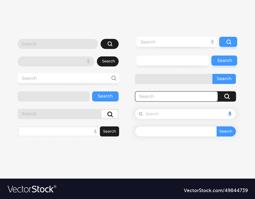 Search bar website box with button interface