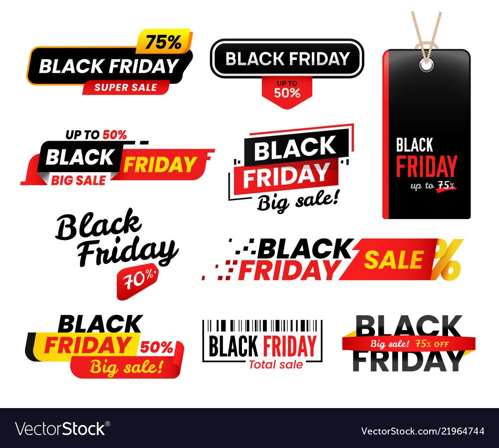 Black friday labels sale sticker for thanksgiving Vector Image