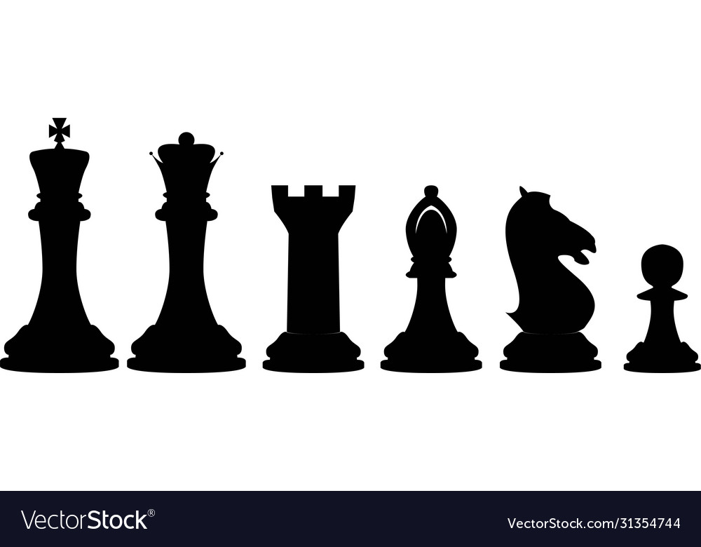 Chess pieces black Royalty Free Vector Image - VectorStock