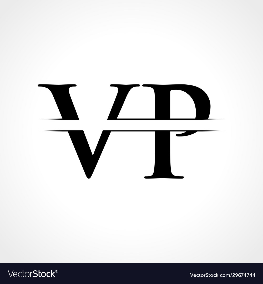 Creative letter vp logo template with black color