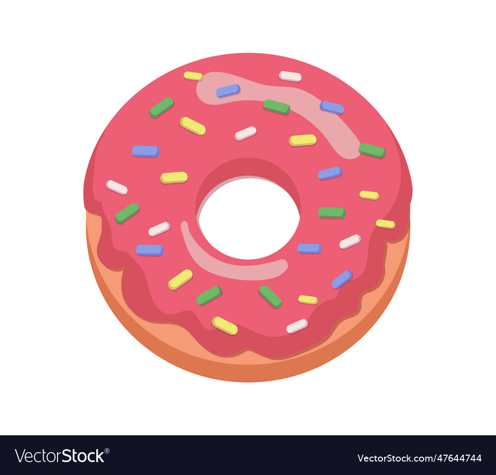 Donut In Pink Glaze Concept Royalty Free Vector Image