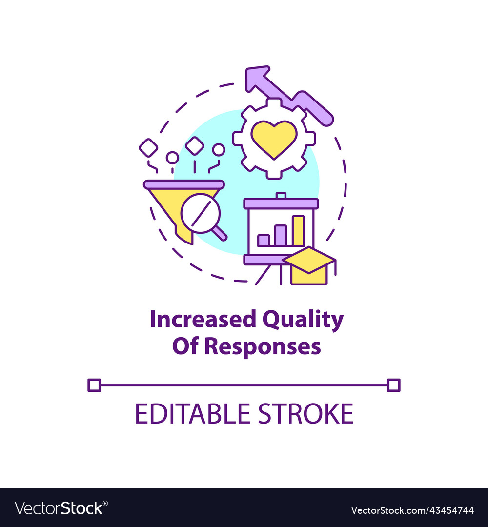 Increased quality of responses concept icon Vector Image