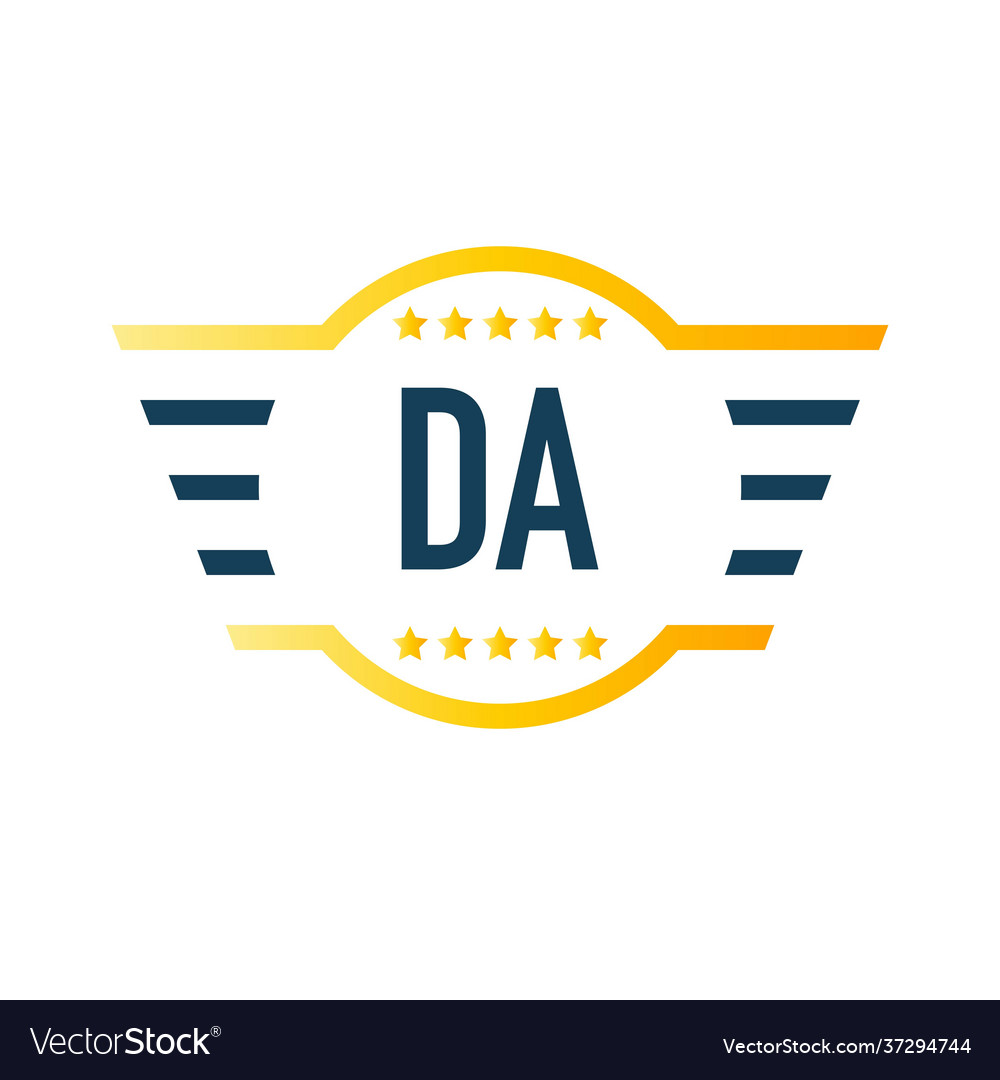 Initial letter da wing logo design template