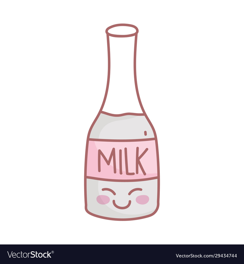 Milk bottle character menu restaurant cartoon food