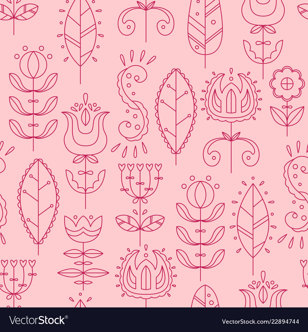Seamless pattern in scandinavian flat style vector image Seamless pattern in scandinavian flat style