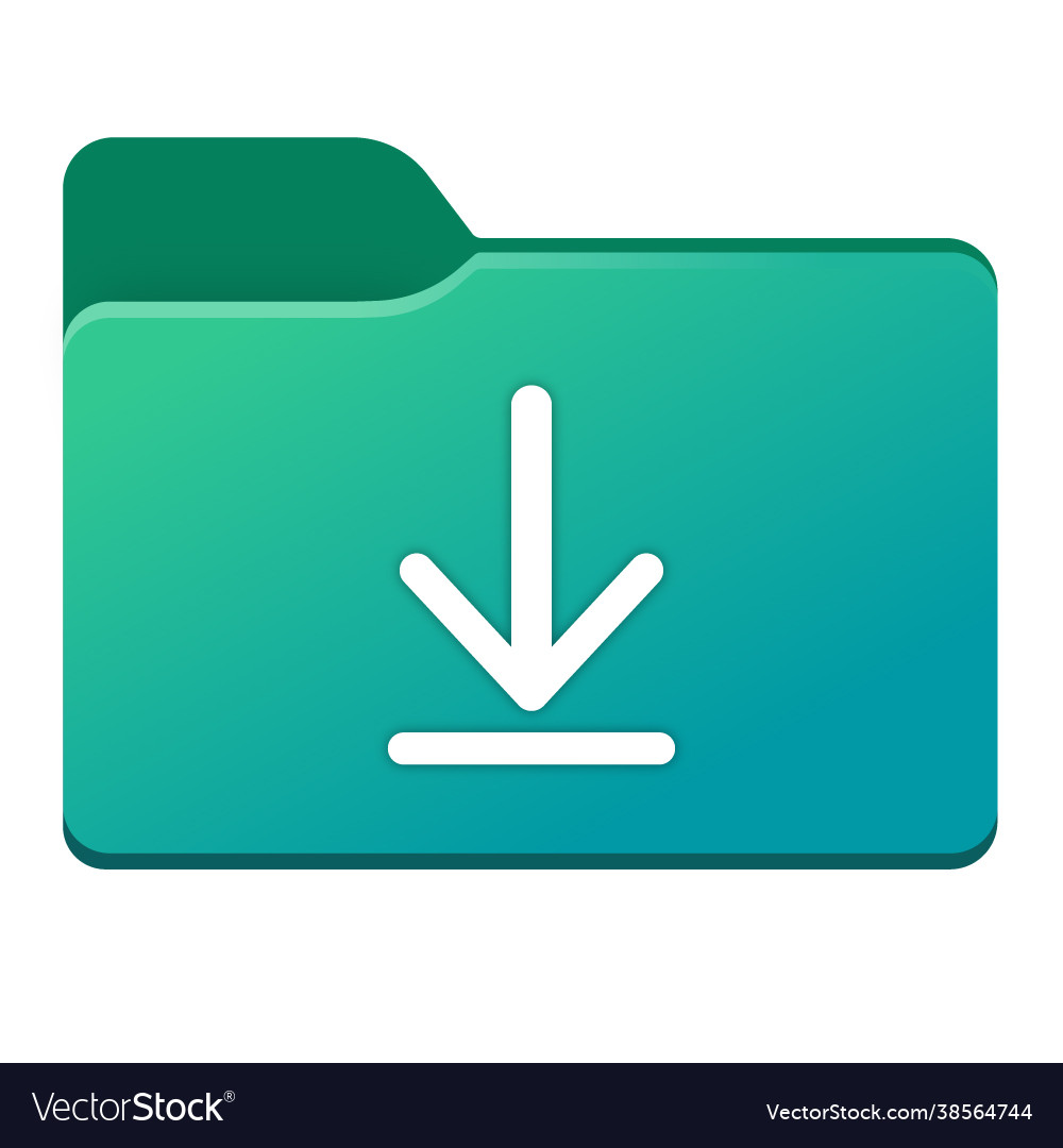 Windows 11 style download folder icon royalty free vector