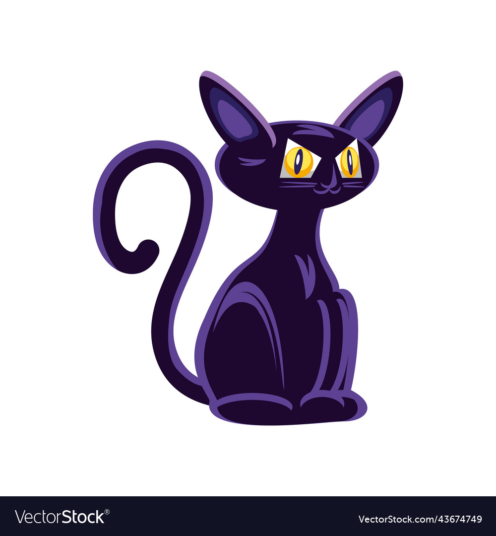 Cute black cat icon Royalty Free Vector Image - VectorStock