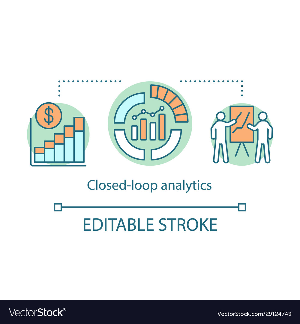 Closed-loop analytics concept icon vector image Closed-loop analytics concept icon