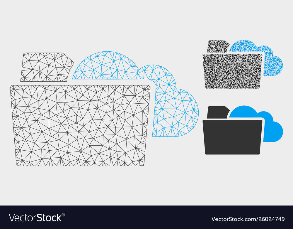 Folder mesh network model and triangle vector image Folder mesh network model and triangle