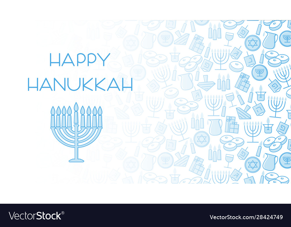 Hanukkah blue background Royalty Free Vector Image