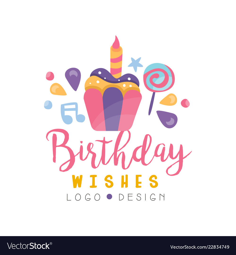 Happy Birthday Logo Design Colorful Design Vector Image