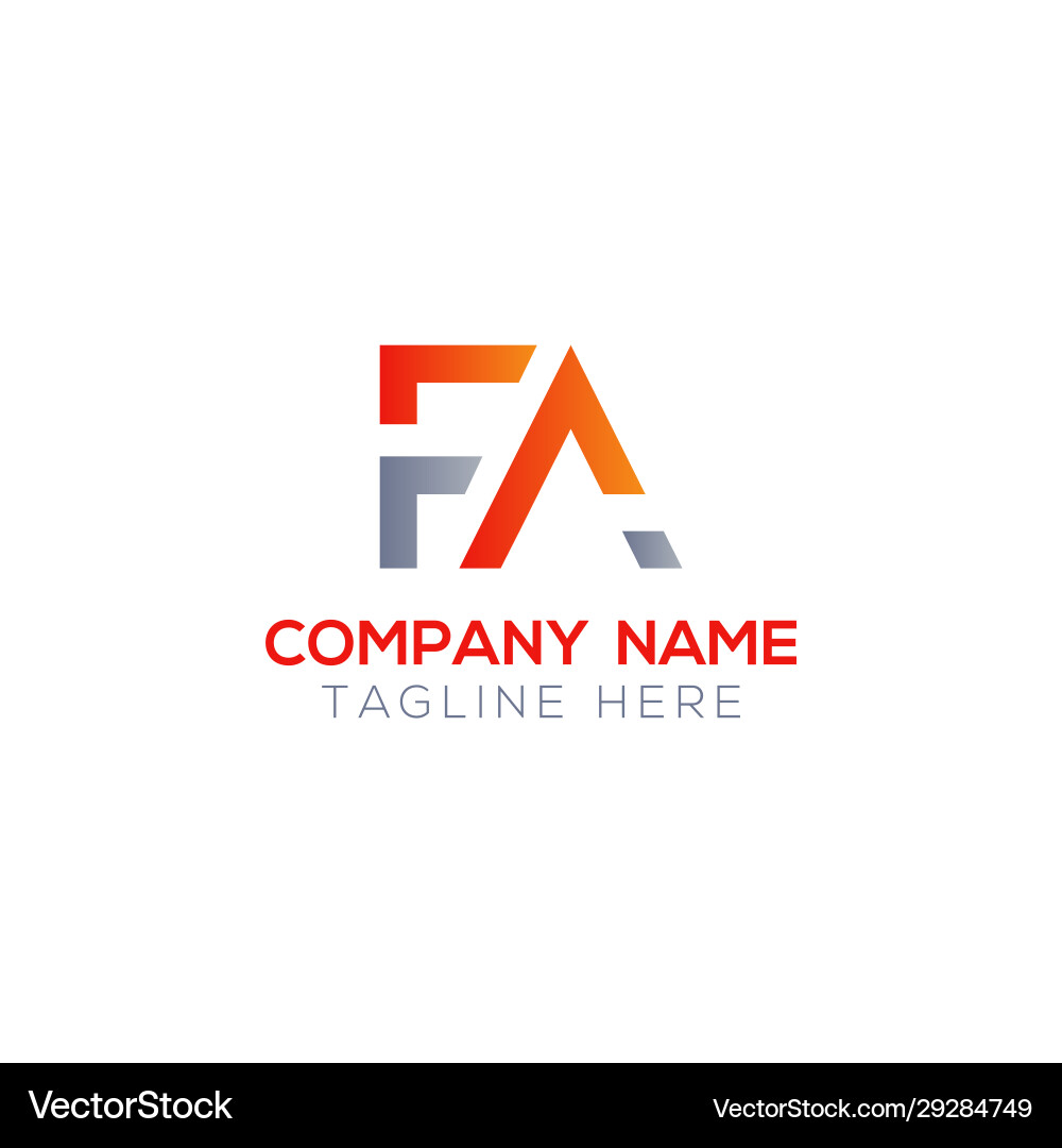 Initial letter fa logo design template creative Vector Image