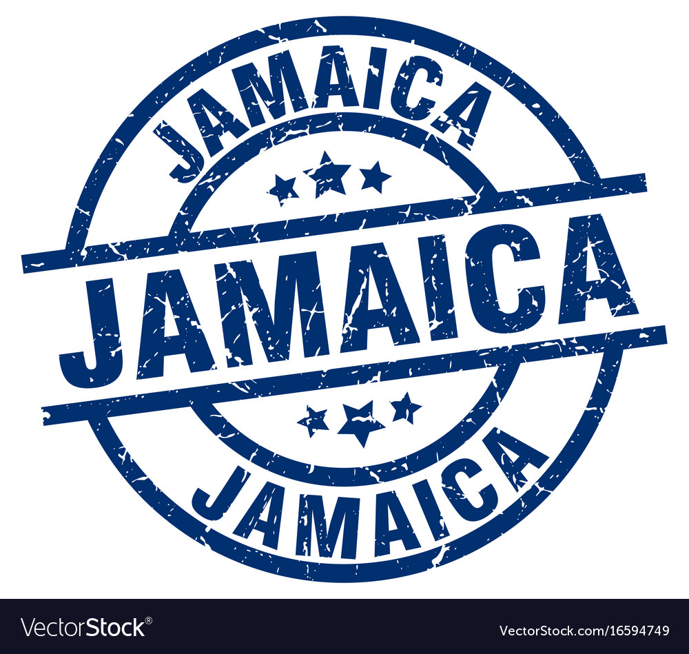 Jamaica blue round grunge stamp Royalty Free Vector Image