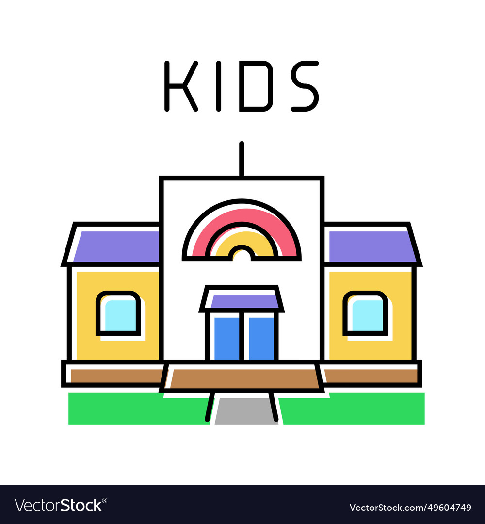 Kindergarten child fun color icon