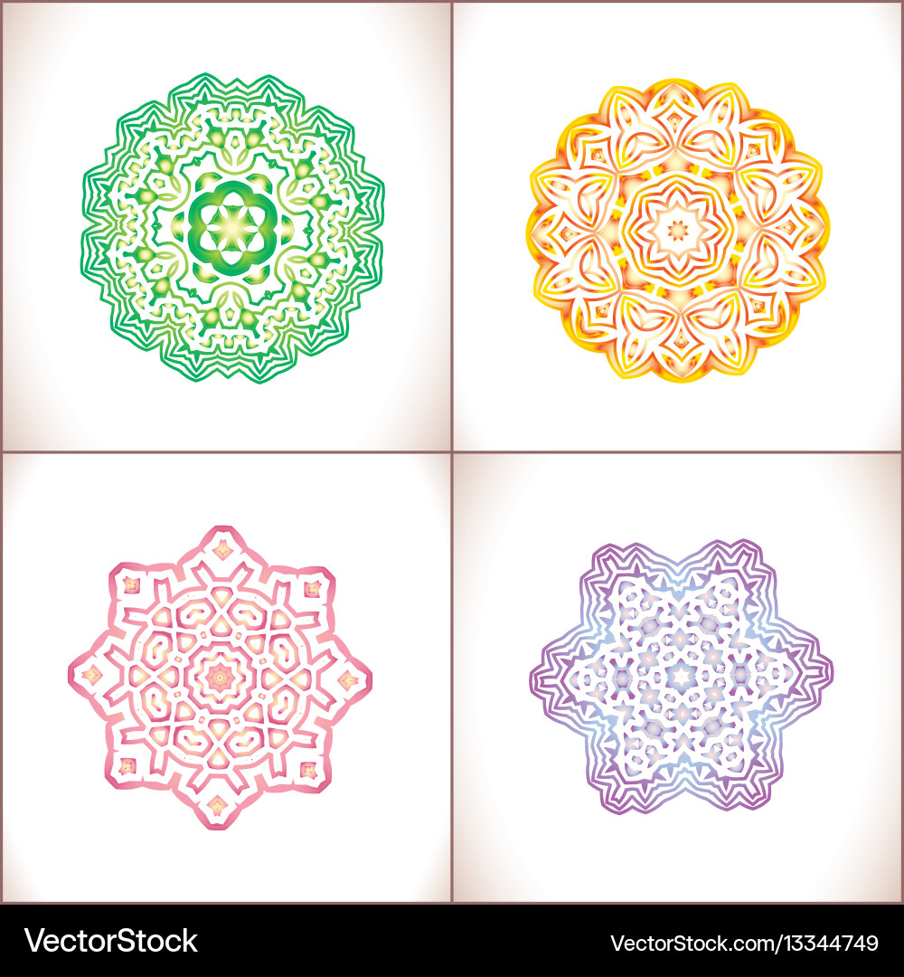 Mandala colored set Royalty Free Vector Image - VectorStock