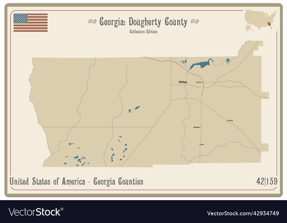 Map of dougherty county in georgia