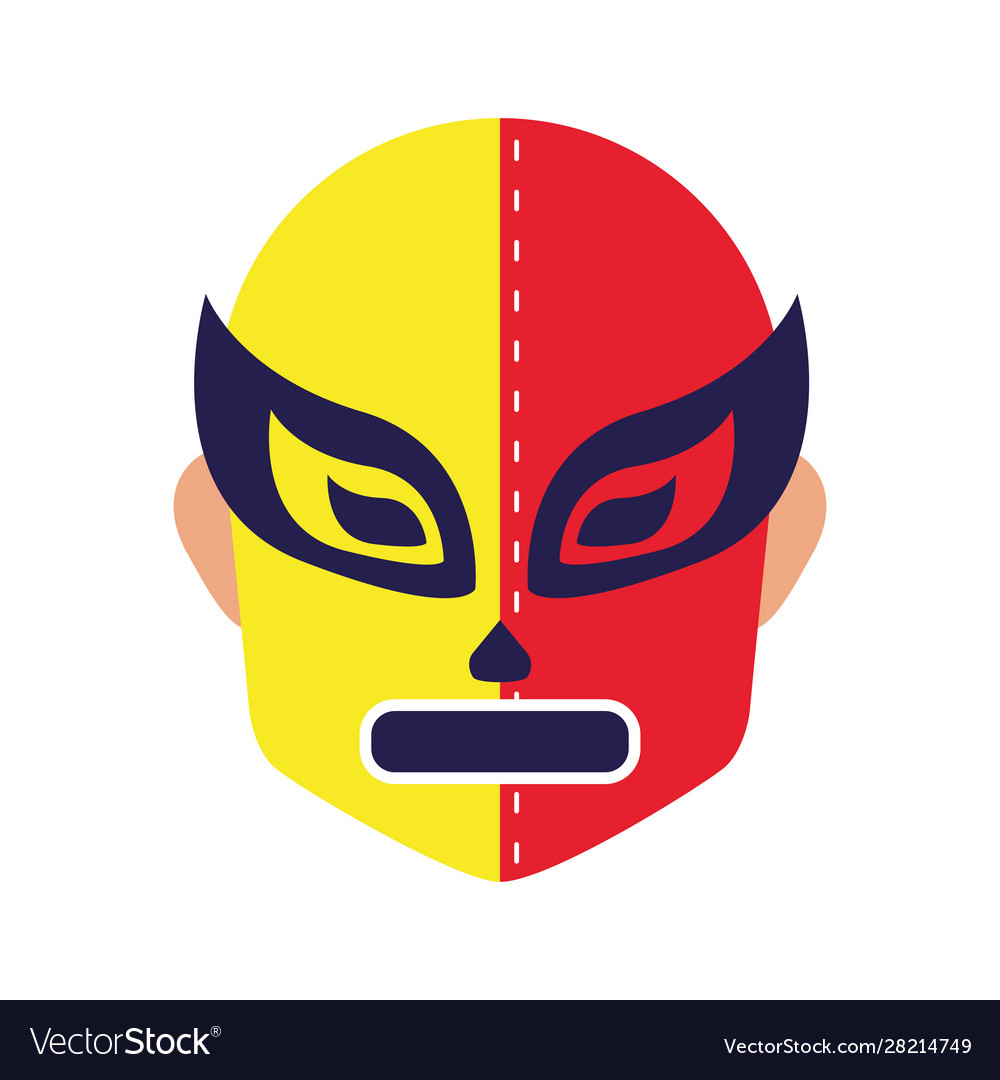 Mexican mask fighter fill style icon Royalty Free Vector