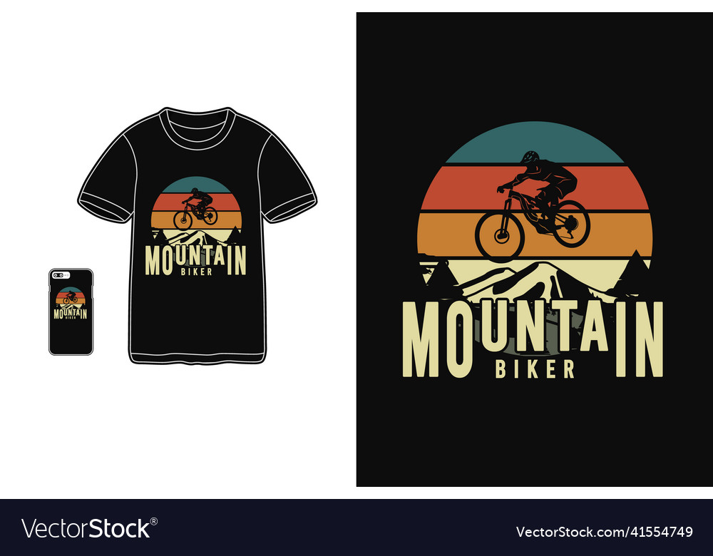 Mountain Bikert shirt Merchandise Silhouette Vector Image Mountain Bikert shirt Merchandise Silhouette Vector Image