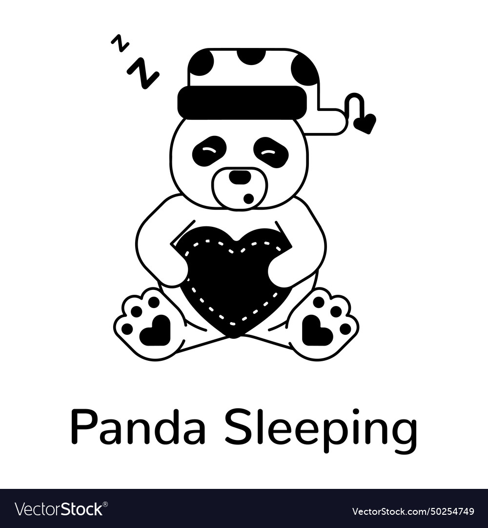 Panda sleeping Royalty Free Vector Image - VectorStock