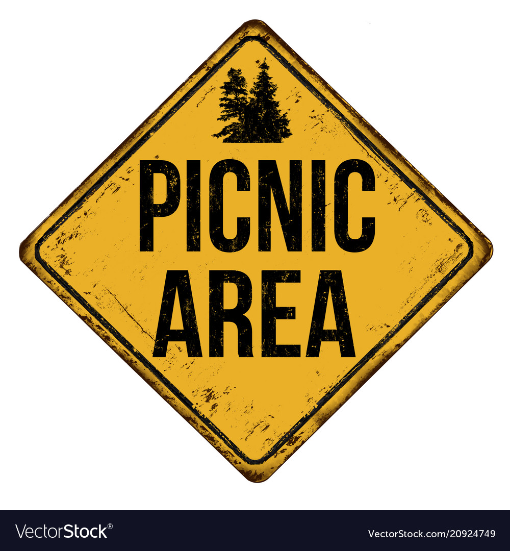 Picnic Area Vintage Rusty Metal Sign Royalty Free Vector