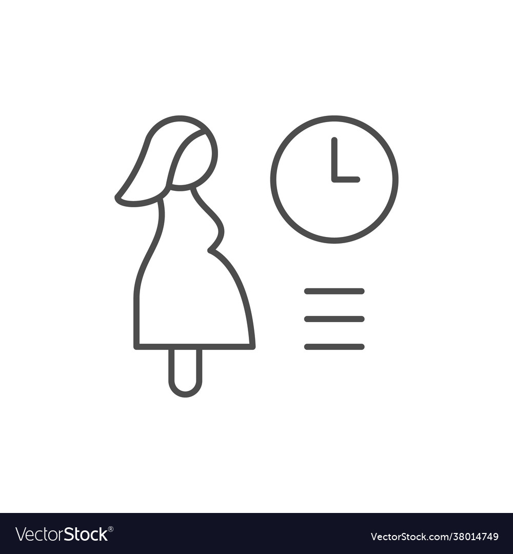 Pregnancy time line outline icon Royalty Free Vector Image