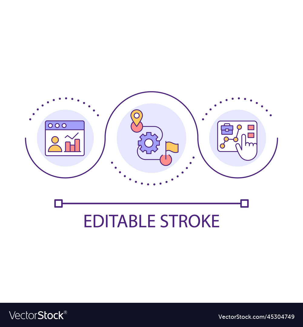 Progress tracking loop concept icon Royalty Free Vector