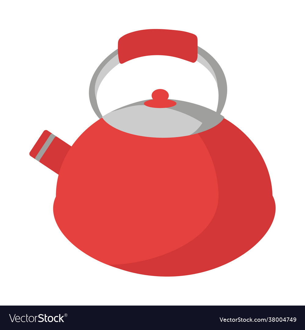 Red teapot for use in web design or as a print Vector Image