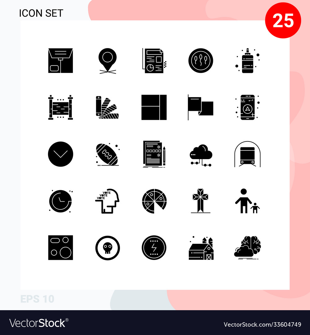 Set 25 commercial solid glyphs pack