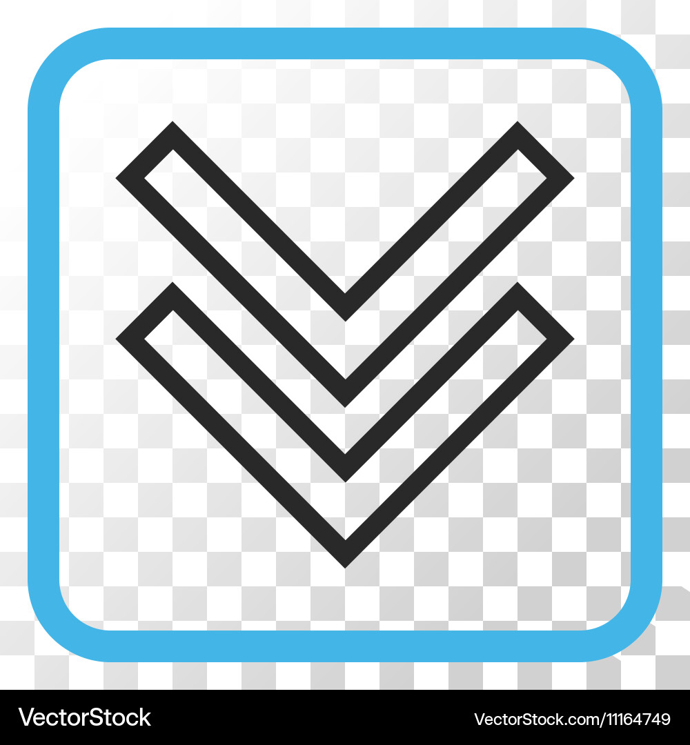 Shift down icon in a frame Royalty Free Vector Image