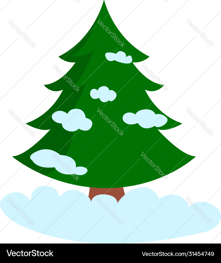 Snow tree on white background Royalty Free Vector Image