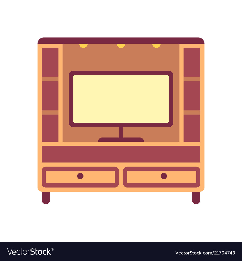 Television Cabinets Flat Icon Royalty Free Vector Image