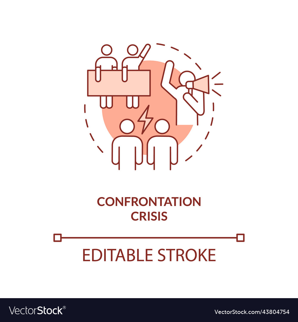 Confrontation crisis red concept icon Royalty Free Vector