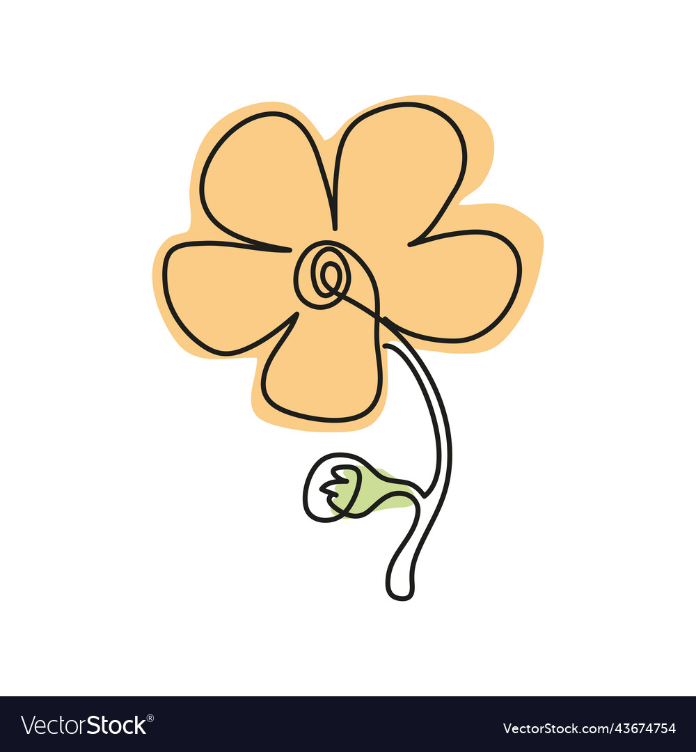 Flower and stem one line