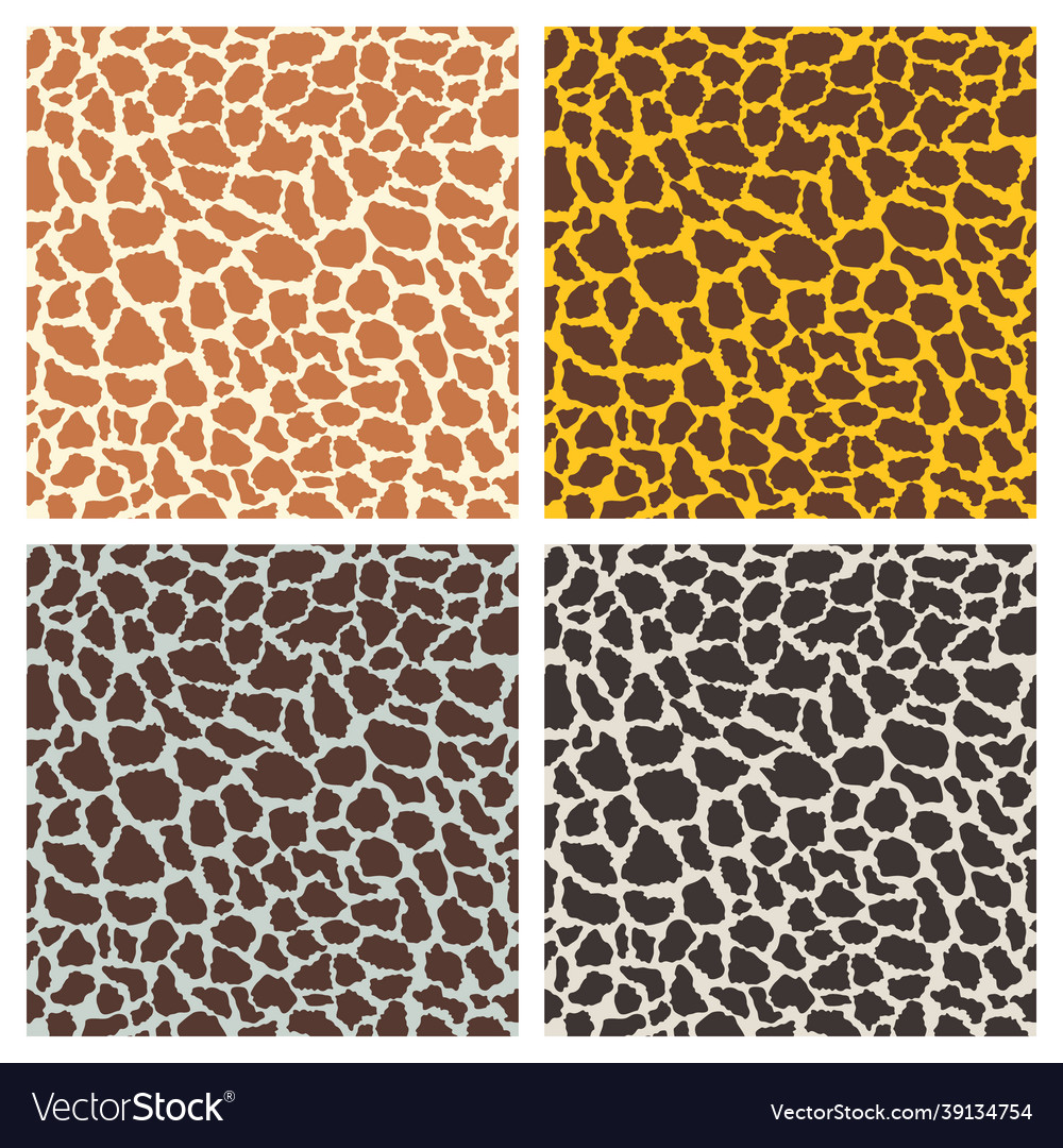 Giraffe print seamless pattern set vector image Giraffe print seamless pattern set