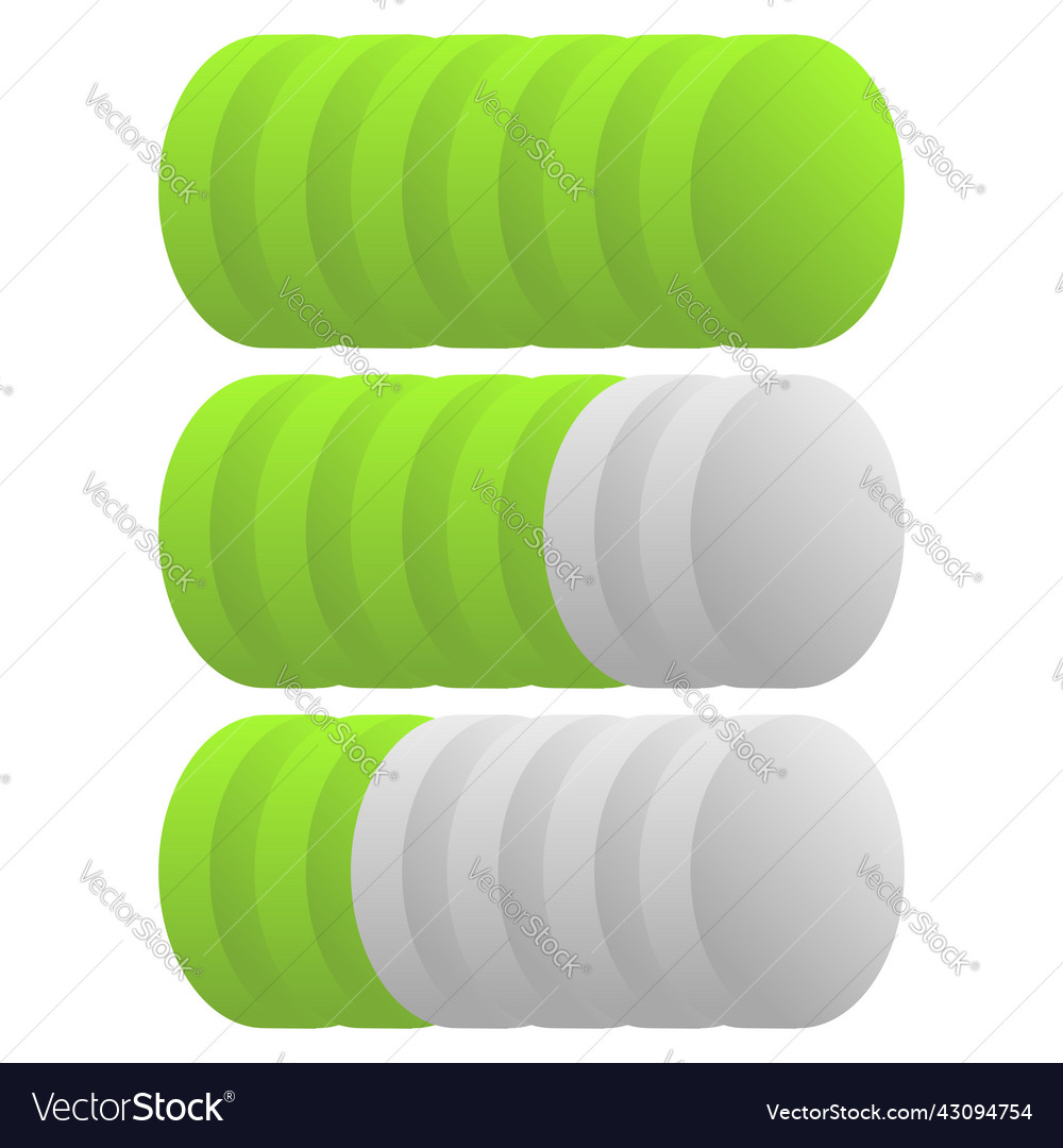 Level progress interval indicator gauge meter vector image Level progress interval indicator gauge meter