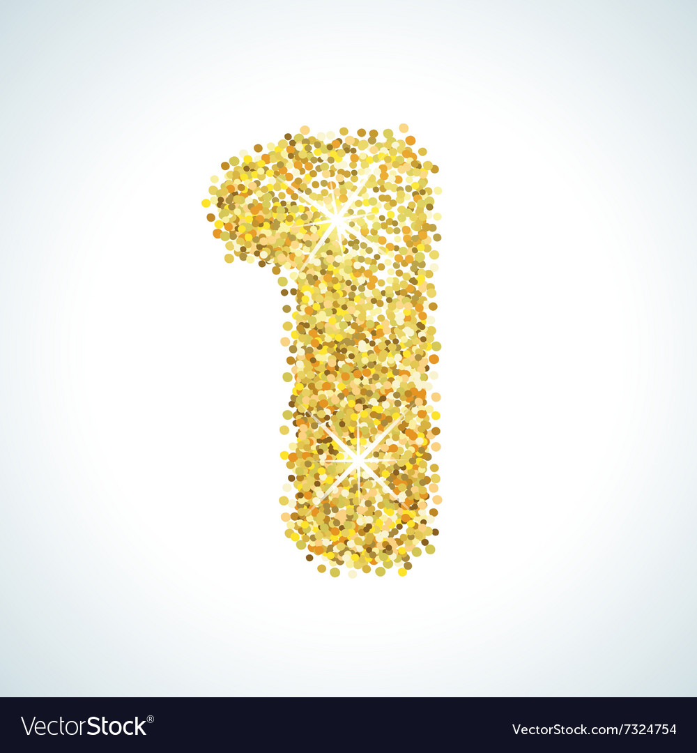 One number in golden style Royalty Free Vector Image