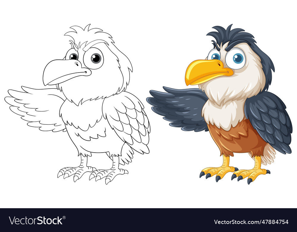 Owl standing outline Royalty Free Vector Image