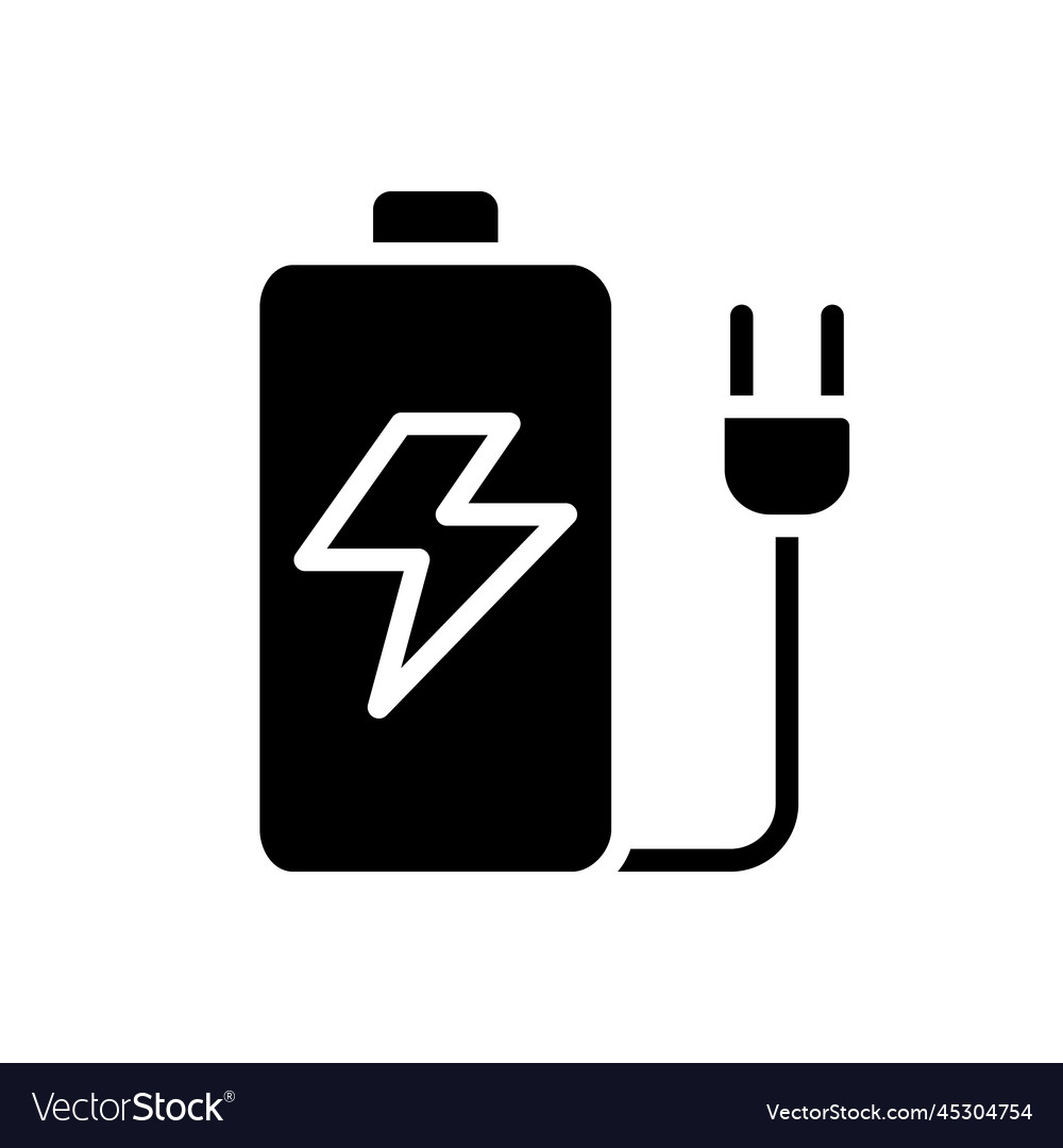 Rechargeable battery black glyph icon