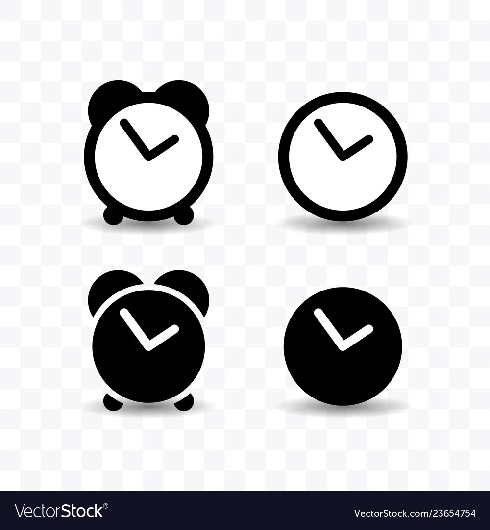 Set of clock icon simple flat style Royalty Free Vector