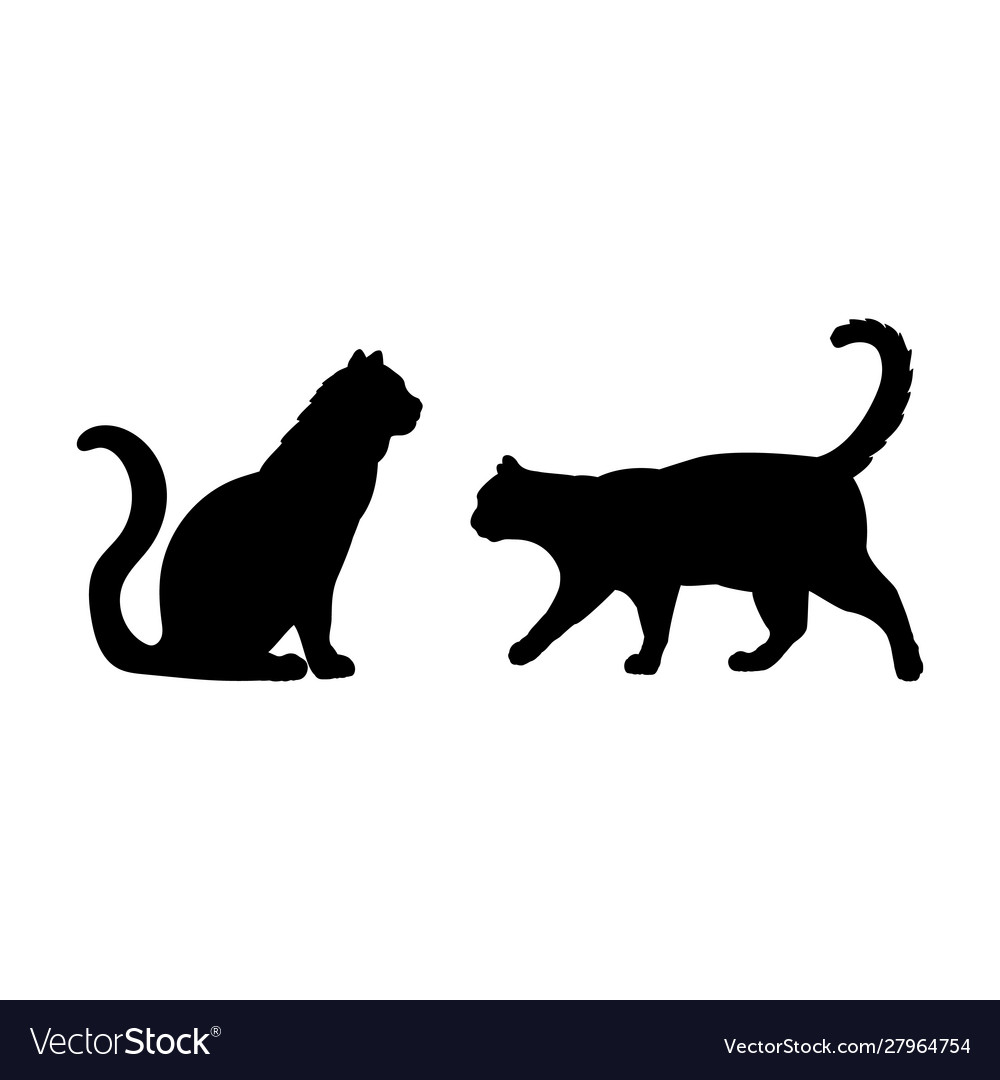 Premium Vector  White background black silhouette two cats