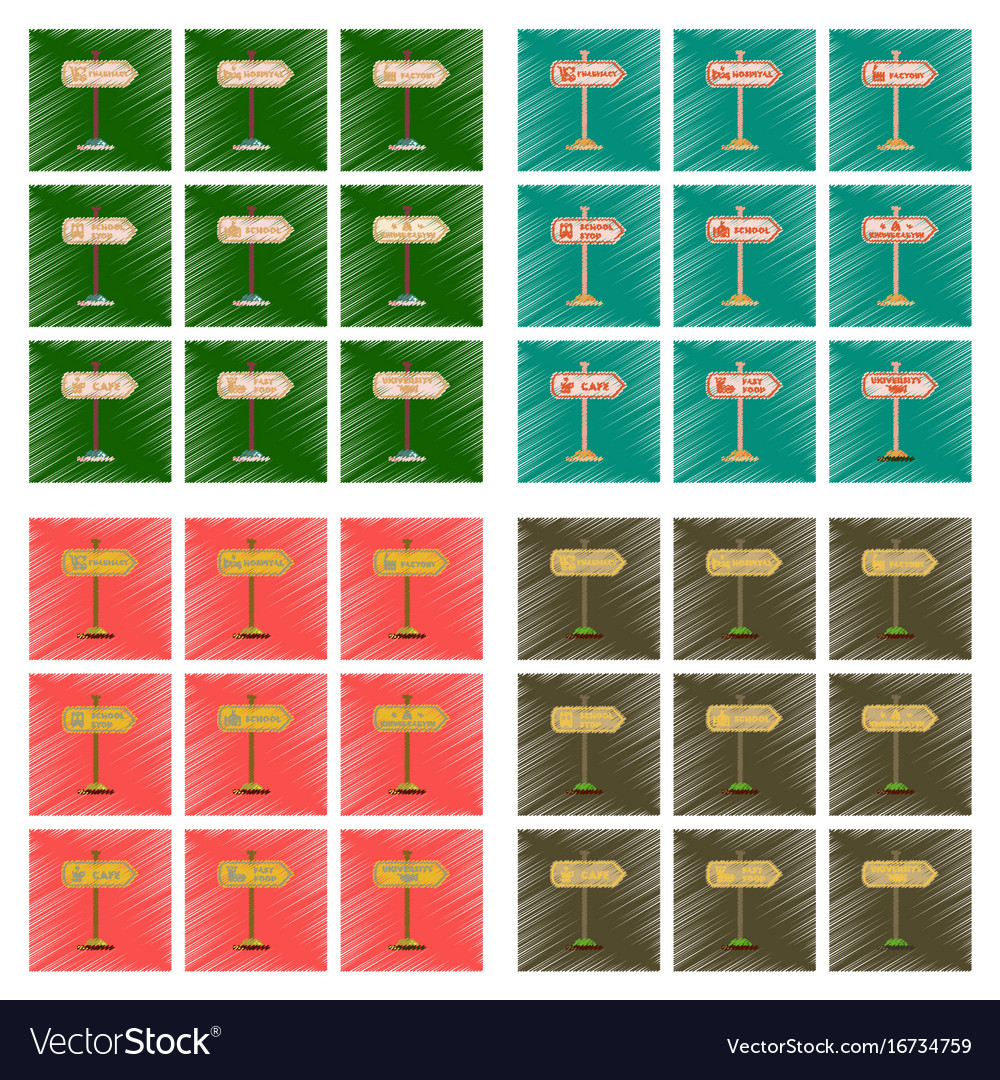 Assembly flat shading style icons university