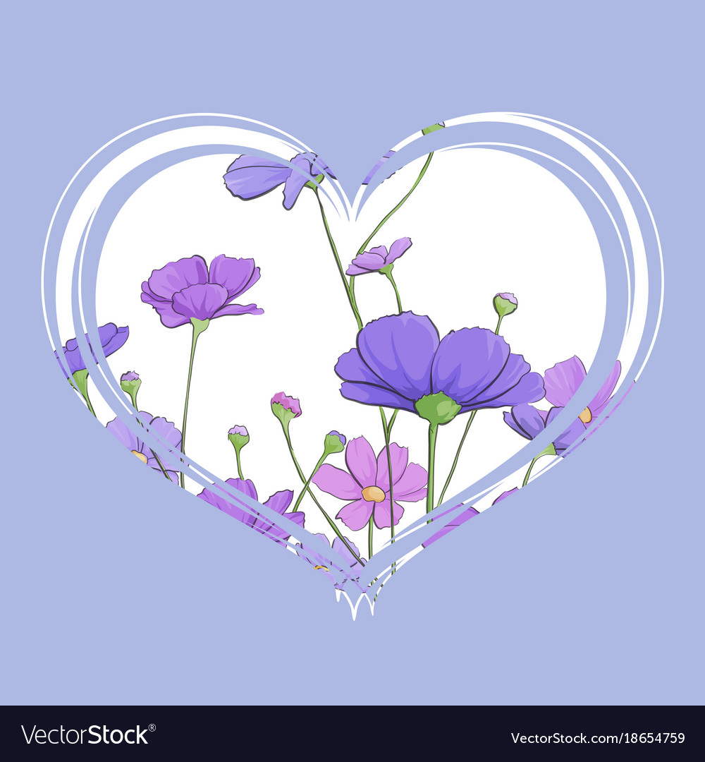 Beautiful flowers on a lilac background