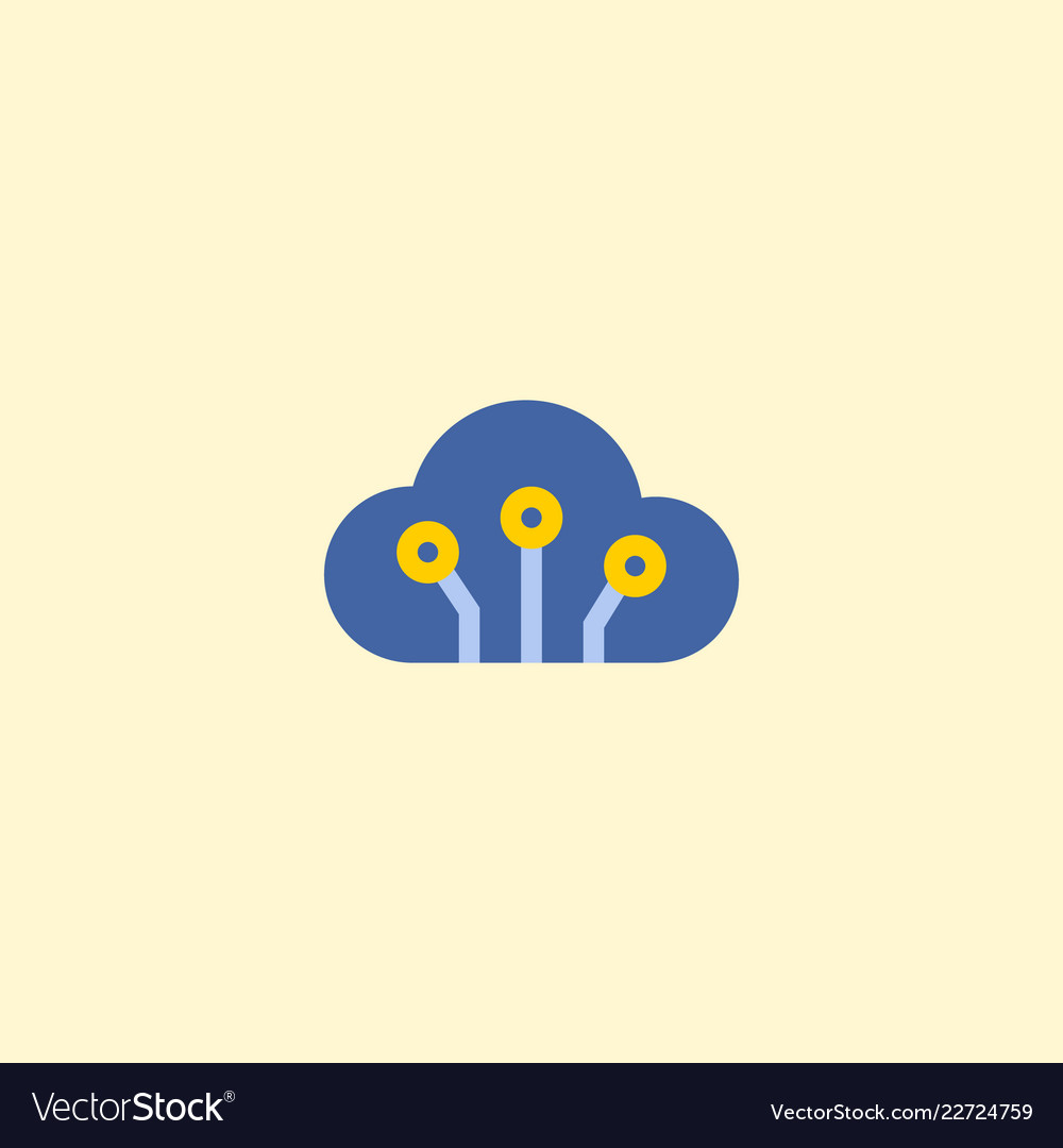 Cloud code icon flat element vector image Cloud code icon flat element