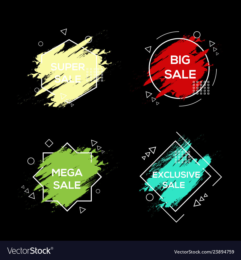 Colorful Brush Abstract Banner Royalty Free Vector Image