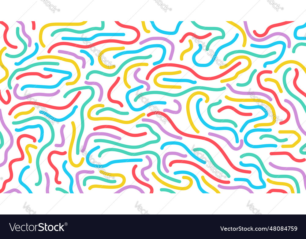 Colorful line doodle seamless pattern design Vector Image